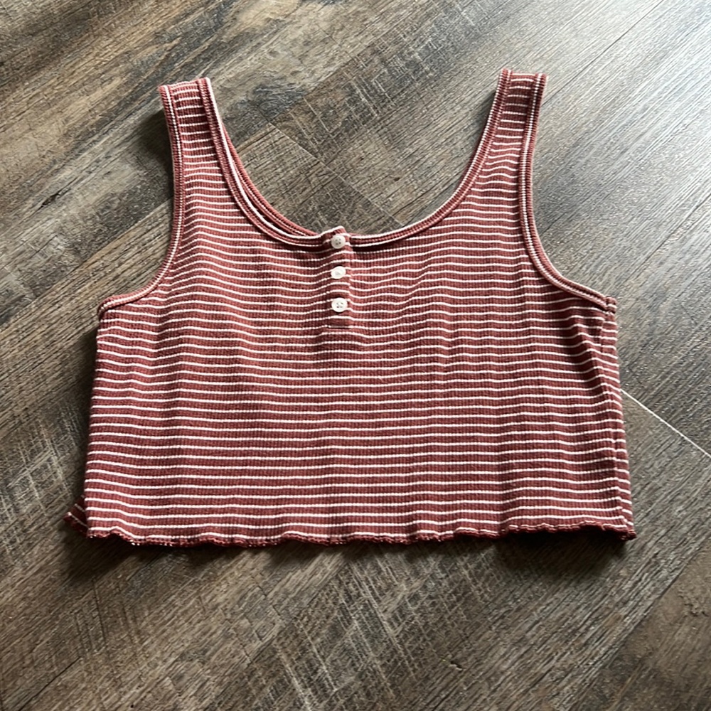 Red and white striped tank top
